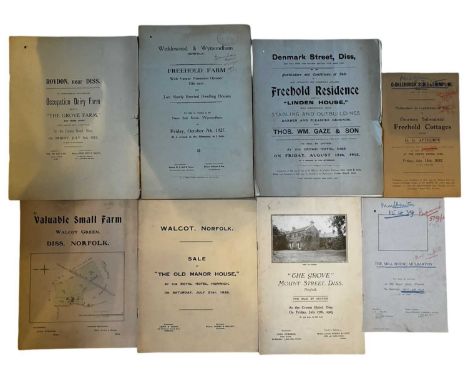 ONE PACKET: Sales particulars for various estates in Norfolk: THE MILL HOUSE IN MULBARTON, to be sold at auction by Messrs J 