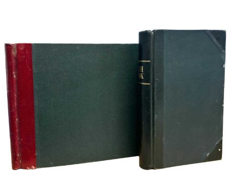 A pair of large blank ledger books