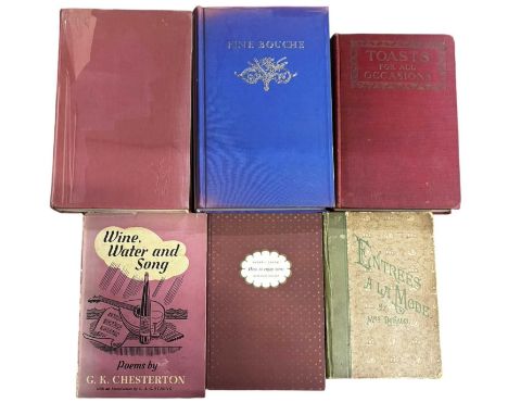 FOOD AND WINE. Six volumes. How to enjoy wine in the home, Andre L. Simon, Newman Neame 1952 with compliment slip. G. K. Ches