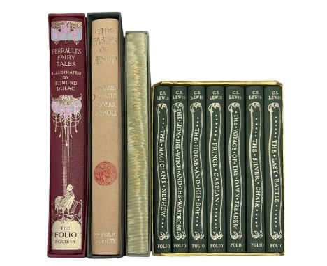 FOLIO SOCIETY: CHILDRENS': 4 Titles: PERRAULT'S FAIRY TALES [Illustrated by Edund Dulac], 1998; THE FABLES OF AESOP [Illustra