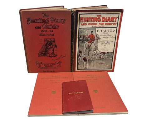 HUNTING INTEREST: 5 Titles: THE HUNTING DIARY ILLUSTRATED FOR 1933-34, London, Walter Goldsmith and Co; THE HUNTING DIARY AND
