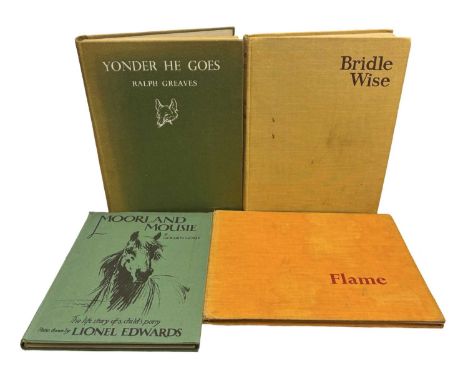 ILLUSTRATED HUNTING: 4 Titles: RALPH GREAVES: YONDER HE GOES - A CALENDAR OF HUNTING SKETCHES, London, Collins, 1935; LIEUT.-
