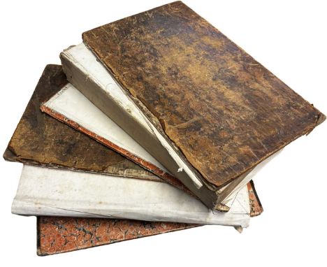 A pair of large (disbound) leather-bound books, repurposed as newspaper cuttings albums. Containing a vast collection of anti