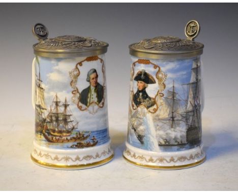 Royal Worcester National Maritime Museum 50th Anniversary tankard - Nelson's Victory At Trafalgar, together with a Royal Albe