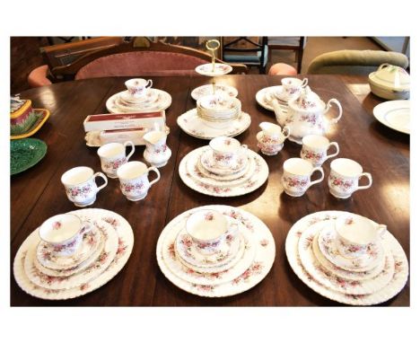 Royal Albert Lavender Rose pattern six person dinner and tea service   Condition: 