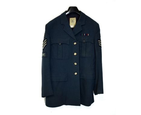 Men's RAF number 1 dress jacket, size 33 by Compton, Sons & Webb Ltd with assorted badges to arms and having original buttons