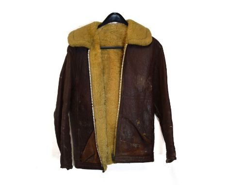 Mid 20th Century Irvin style sheep skin flying jacket   Condition: 
