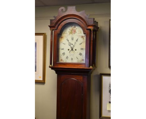 19th Century mahogany longcase clock by John Symonds of Reepham (Norfolk), the hood with fretwork and moulded cornice, arch s