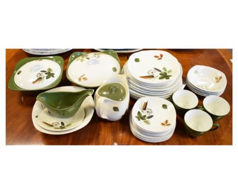 Mid Century Midwinter Stylecraft Fashion Shape part dinner and tea service including; lidded dishes, tea pot, various plates,
