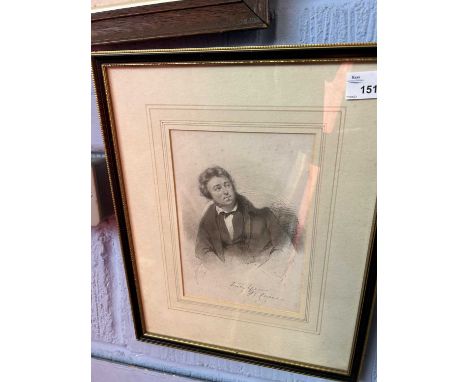 Portrait of a Gentleman, signed Truly Yours, J B Cume?, pencil on paper, 14cm wide, framed and glazed