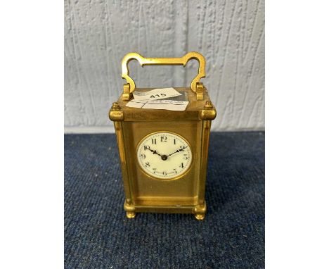 Small carriage clock with key, the dial signed Sorley, Glasgow
