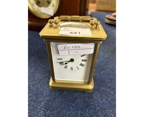 A small early 20th Century brass carriage clock