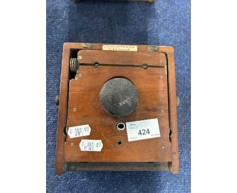 An Instantagraph camera manufactured by J Lancaster &amp; Son, Birmingham, wood with brass mounts, marked Lancaster patent