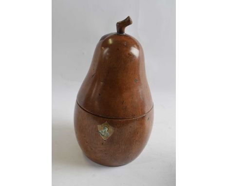  Wooden tea caddy shaped as a pear