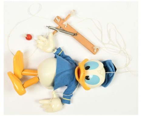 Pelham Puppets Display Range Disney Donald vintage puppet, No 2 large scale, Excellent to Excellent Plus, 14"/36cm tall.