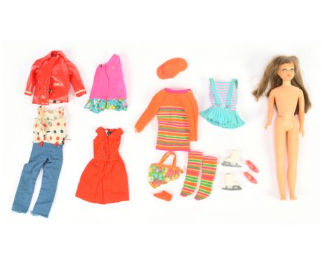 Mattel Barbie Skipper vintage doll, #1105, c1966, brunette, bendable legs, Twist N Turn, Good to Good Plus, Good original swi
