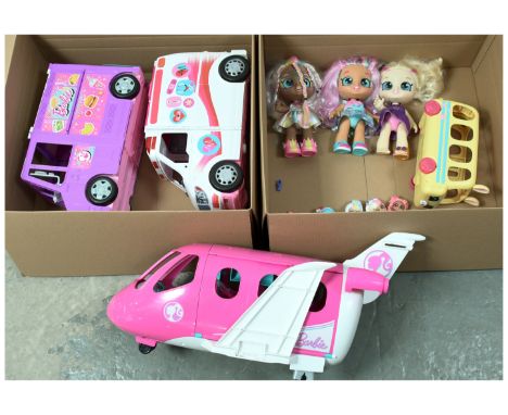 Mattel Barbie and Kindi Kids dolls, modern issue:, including: Kindi Kids Marsh Mellow Unicorn doll; plus others Mini dolls, e