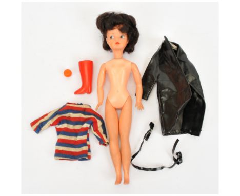 Pedigree Sindy vintage doll, brunette, straight leg, Good to Good Plus.