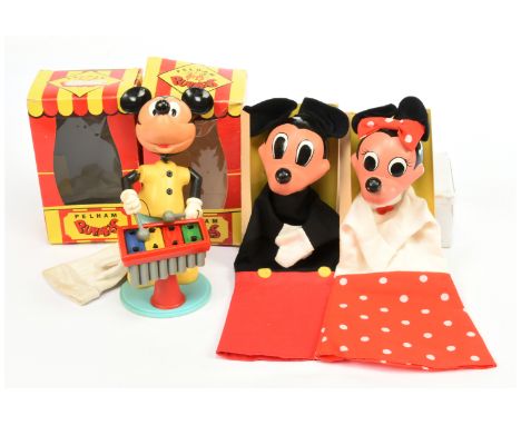 Pelham Puppets and Kohner Mickey and Minnie Mouse novelties, includes: (1) &amp; (2) Mickey and Minnie Mouse Glove Puppets, E