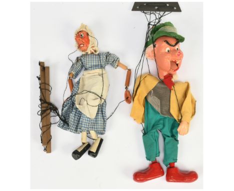 Alice in Wonderland vintage puppets pair, including Pelham: (1) Pelham Alice in Wonderland vintage Cook, Good; (2) unidentifi