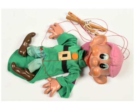 Pelham Puppets Display Range Disney Snow White and the Seven Dwarfs Dopey vintage puppet, No 2 large scale, some fading / hol