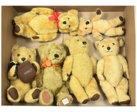 Merrythought, Chad Valley / Chiltern and Dean's six vintage teddy bears: (1) Merrythought golden mohair, 10"/26cm; (2) Dean's