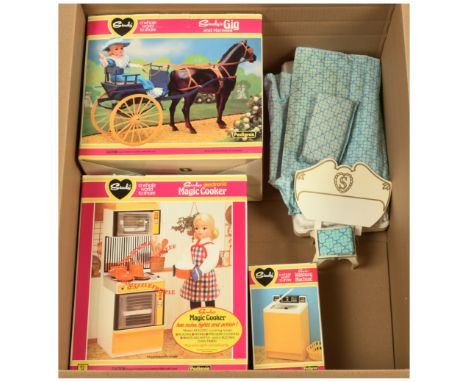 Pedigree vintage Sindy accessories, including: (1) Sindy's Electronic Magic Cooker, Excellent, within Good Plus (stars remove