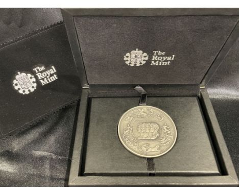 UNITED KINGDOM. Silver medallion, 2015. Royal Mint. Portraits of the four allied rulers above the inscription with the battle