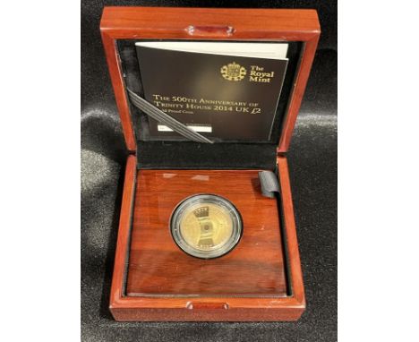 UNITED KINGDOM. Elizabeth II, 1952-2022. Gold 2 pounds, 2014. Royal Mint. Proof. Commemorating the 500th Anniversary of Trini