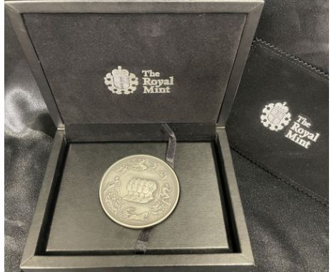 UNITED KINGDOM. Silver medallion, 2015. Royal Mint. Portraits of the four allied rulers above the inscription with the battle