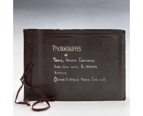An Arabic photograph album, entitled 'Photographs of Tunis, Ancient Carthage, Sidi-Bou-Said, El Ariana, Korbous (Tunisie N.Af