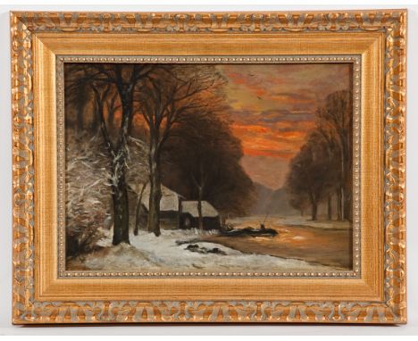 ALBERT E. BAILEY (ENGLISH exh. 1890 - 1904),
TRANQUIL RIVER
oil on mahogany panel, both initialled 'A.E.B.' and dated 'July 1