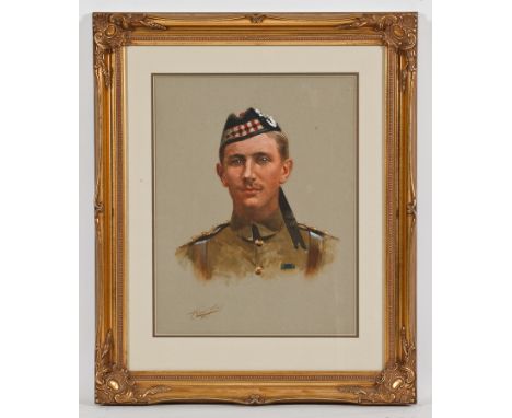 CECIL CUTLER (d. 1934),
PORTRAIT OF CAPTAIN MIDDLETON IN SEAFORTH HIGHLANDERS UNIFORM
pastel on paper, signed
39cm x 31cm
Mou