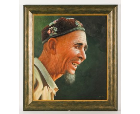 CONTEMPORARY CHINESE SCHOOL,
PORTRAIT OF A MAN
oil on board, signed indistinctly
60cm x 51cm 
Framed