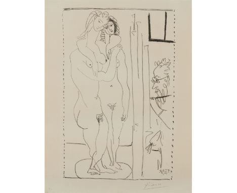 Pablo Picasso, Les deux modèles nusOriginal-Lithographie auf Velin mit Wasserzeichen "Arches". 58 x 38 cm (65,7 x 50 cm). Unt