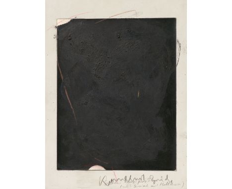 Arnulf Rainer, Kanal mit Brücke Seltene Komposition (mit Dreieck und Halbkreis)Öl und Wachskreide auf Photographie auf Alumin