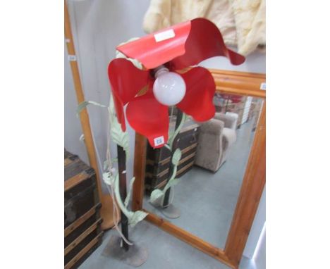 A hand made metal floor lamp