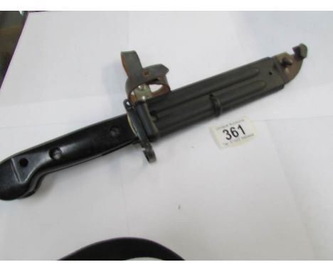 An AKM bayonet with scabbard (possibly East Germany type 1 transitional)