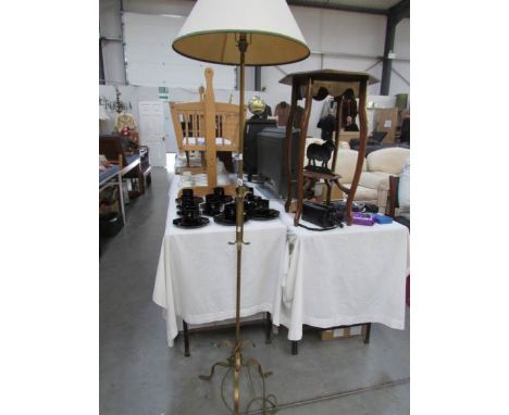 A metal standard lamp