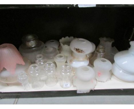 A quantity of assorted glass lamp shades