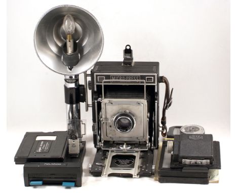 MPP Micropress 5x4 Press Camera Outfit with Rare Microflash. Comprising MPP body, focal plane shutter slow (condition 6F) wit