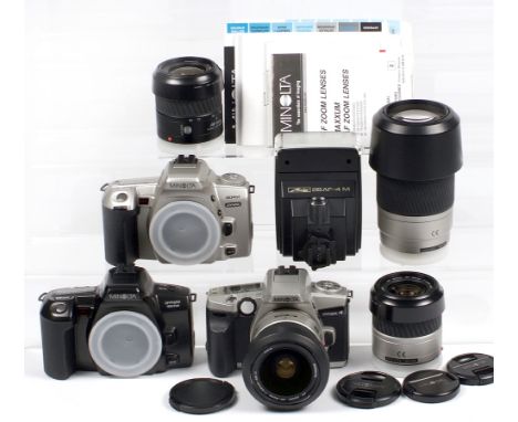 Minolta AF Cameras & Lenses. Comprising Minolta Dynax 4 with 28-80mm Zoom, Dynax 404Si with 35-80mm Zoom, Minolta 75-300mm f4