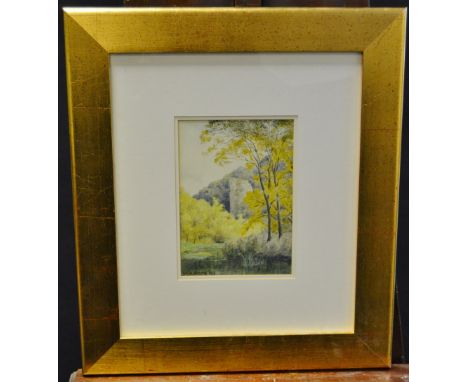 William R Webb (early 20th century)Ilam Rock in Dovedalesigned, dated 1902, watercolour, 23cm x 16cm