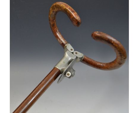 A 20th century Lancewood shooting/walking stick, patent 22057