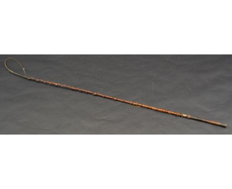 A 19th century holly carriage whip, the stick approx 146cm long