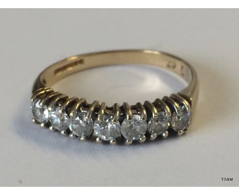 A ladies 9ct gold 1/2 eternity ring size l