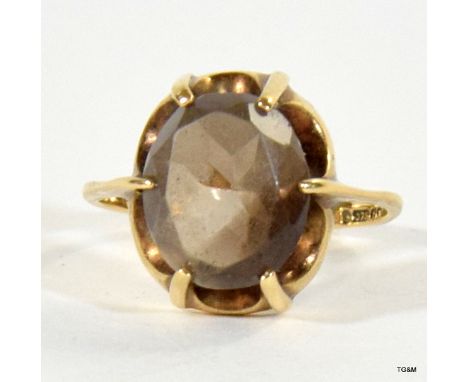 9ct gold ladies  antique style quarts ring size R