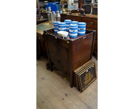 A George III mahogany tray top commode, 56cm wide. 