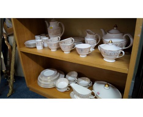 A Royal Doulton 'Sovereign' pattern tea, coffee, and dinner service.  