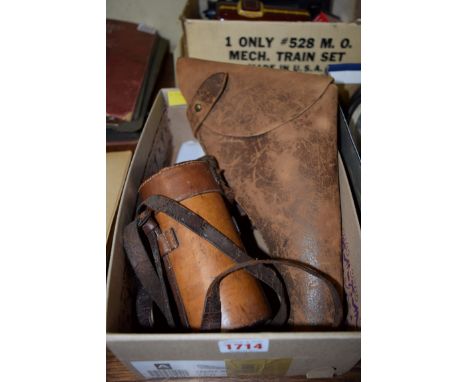 A World War I period monocular scope, by Negretti & Zambra, in original leather case, both stamped with broad arrow marks; to